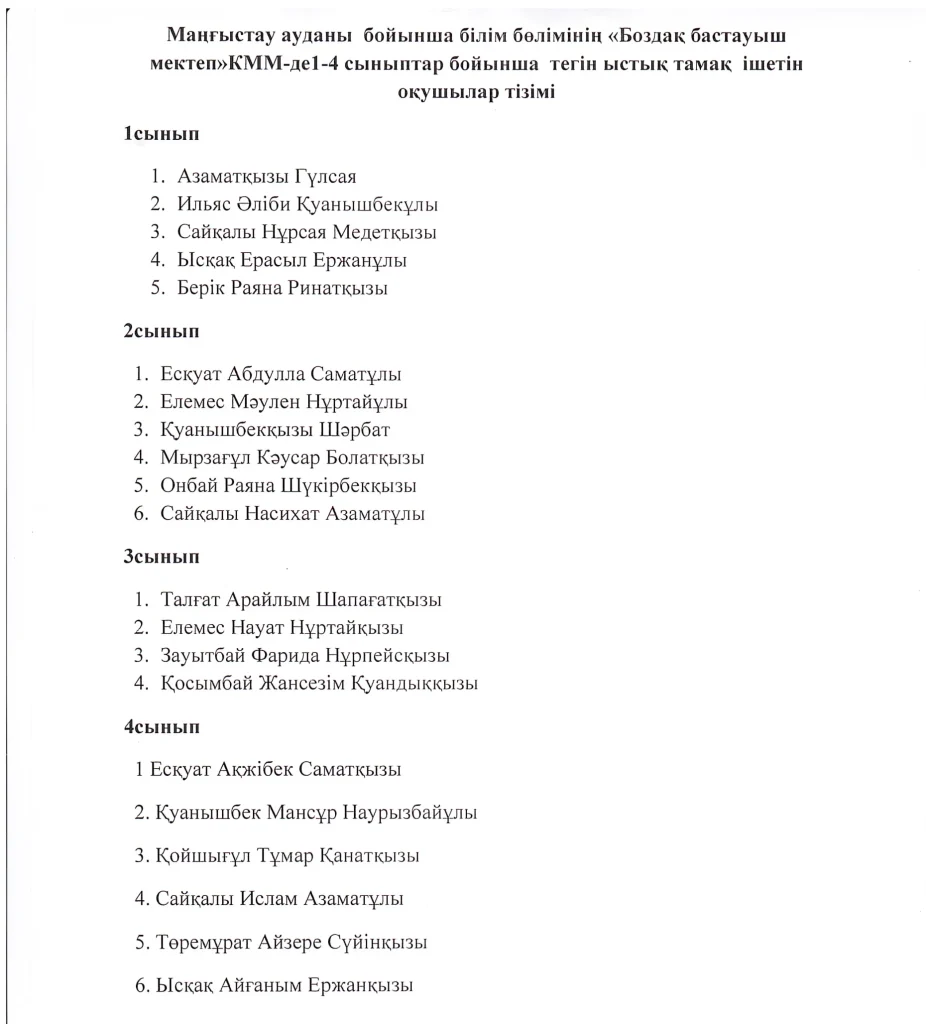 Мектептік тамақтандыру